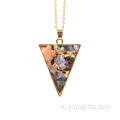 Кристалл точки ожерелье треугольник золота & красочные чип